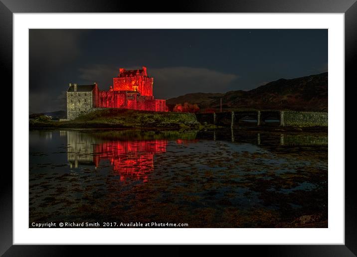 Remembrance day lighting at Eilean Donan Castle #2 Framed Mounted Print by Richard Smith