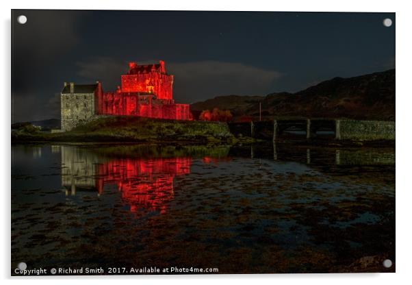 Remembrance day lighting at Eilean Donan Castle #2 Acrylic by Richard Smith
