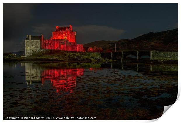 Remembrance day lighting at Eilean Donan Castle #2 Print by Richard Smith