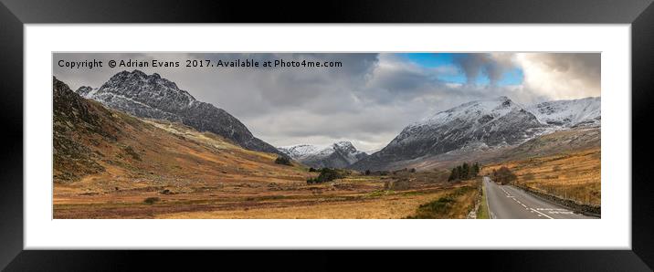 Winter in Snowdonia Framed Mounted Print by Adrian Evans