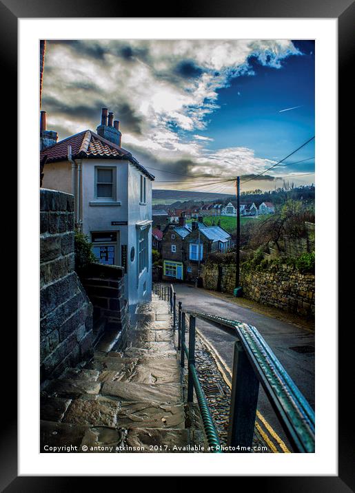 Whilst Out Walking in Robin Hood's Bay Framed Mounted Print by Antony Atkinson
