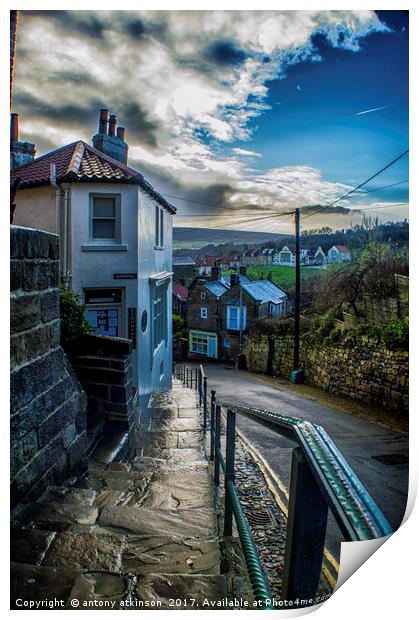 Whilst Out Walking in Robin Hood's Bay Print by Antony Atkinson