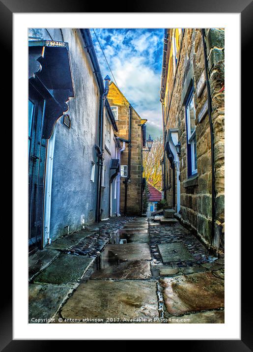 Robin Hoods Bay Whitby Framed Mounted Print by Antony Atkinson