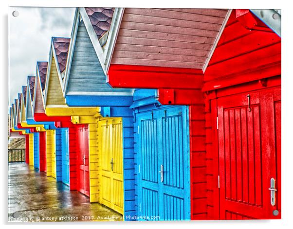 Whitby Beach Huts Acrylic by Antony Atkinson