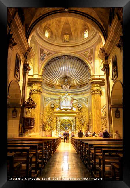 Inside Santa Maria de Montserrat Framed Print by Svetlana Sewell