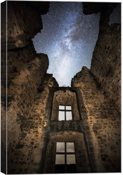 Milky Way over St. Germain Castle Canvas Print by Pete Collins