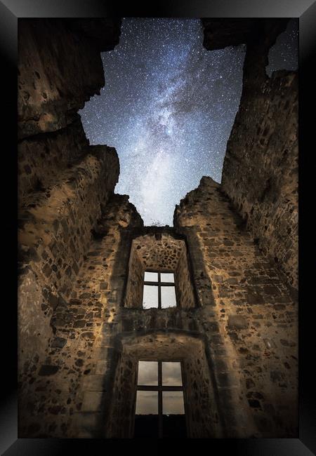 Milky Way over St. Germain Castle Framed Print by Pete Collins