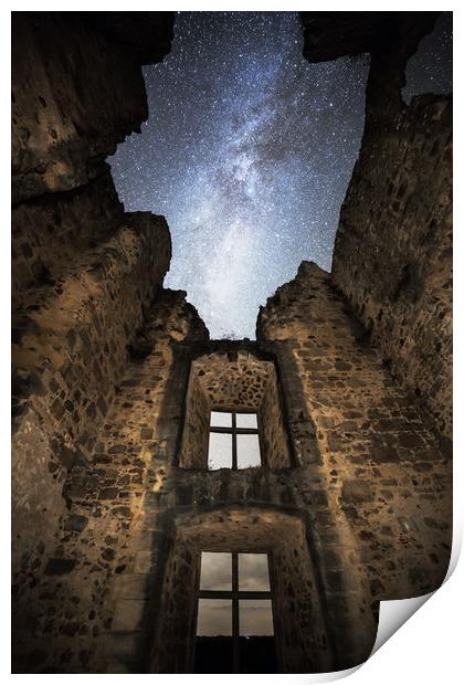 Milky Way over St. Germain Castle Print by Pete Collins