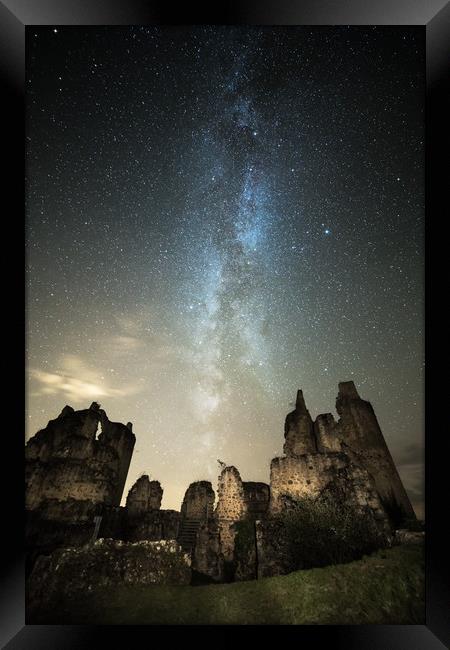 St . Germain Castle and the Milky Way Framed Print by Pete Collins