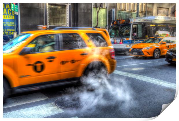 New York Taxis  Print by David Pyatt