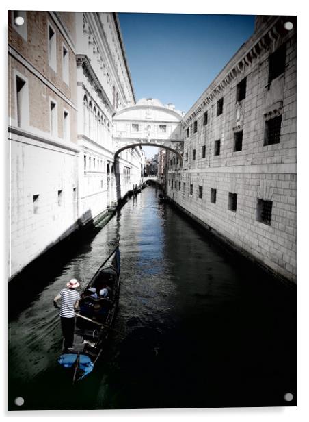 Gondola in Venice Acrylic by Juli Davine