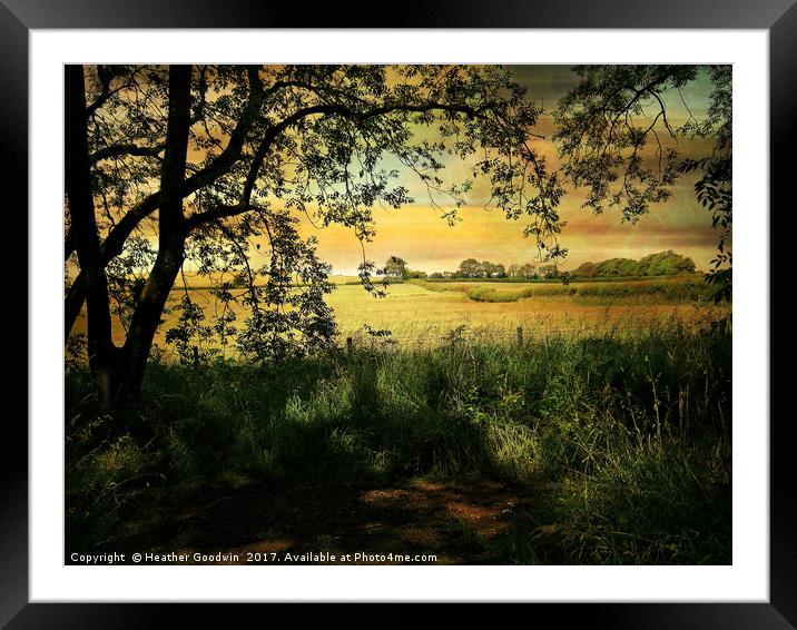 Walk Across the Fields. Framed Mounted Print by Heather Goodwin