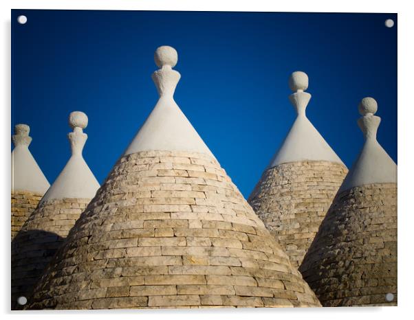 Trulli roofs Acrylic by Roger Warham