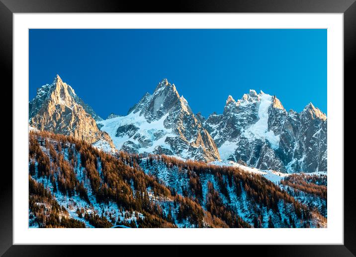 Alps above Chamonix at sunset Framed Mounted Print by Chris Warham