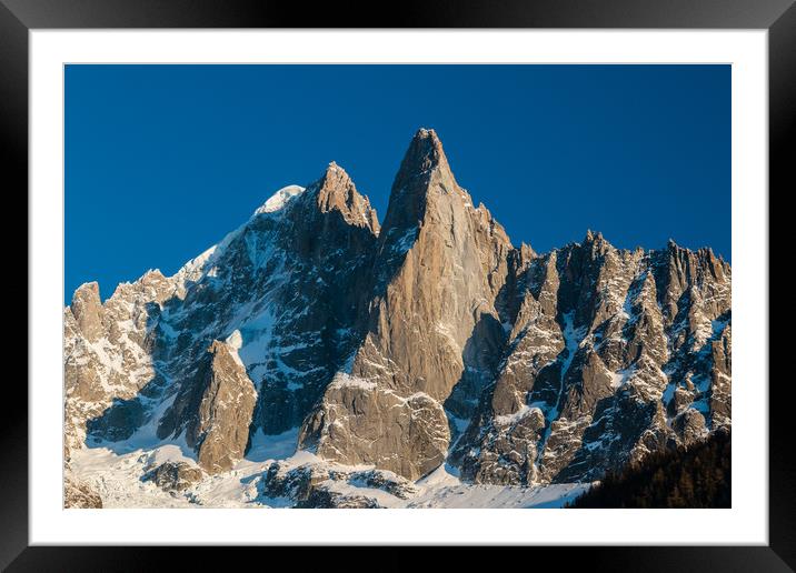 Les Drus - alps in Chamonix Framed Mounted Print by Chris Warham
