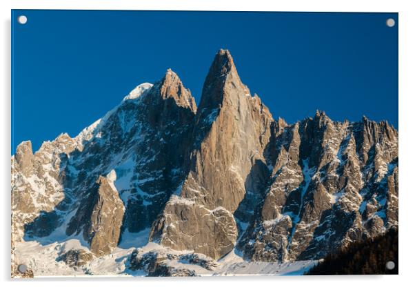 Les Drus - alps in Chamonix Acrylic by Chris Warham