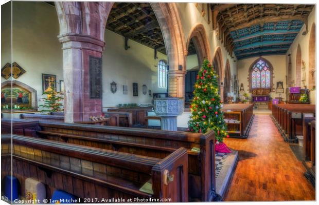 Church At Christmas Canvas Print by Ian Mitchell