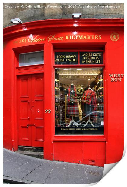 Kiltmakers - Edinburgh Print by Colin Williams Photography