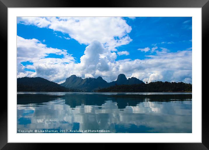 Cloud reflections in water Framed Mounted Print by  