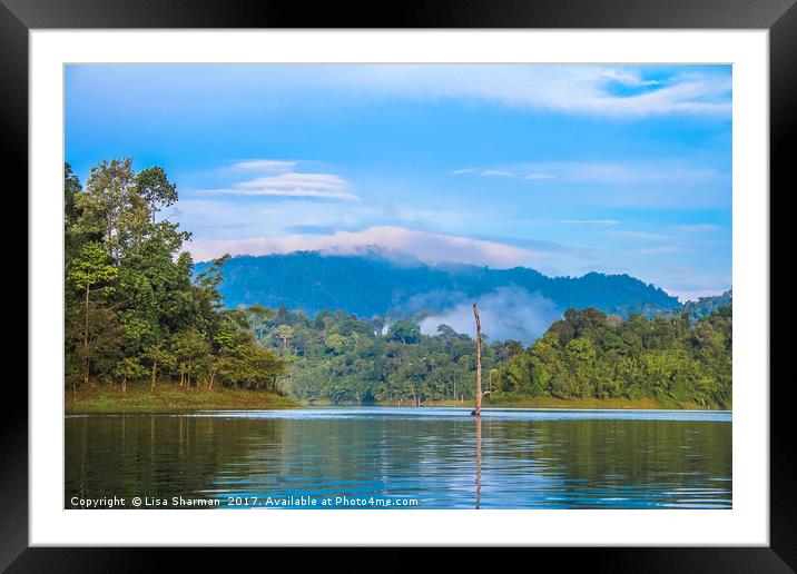 Tropical lake landscape Framed Mounted Print by  