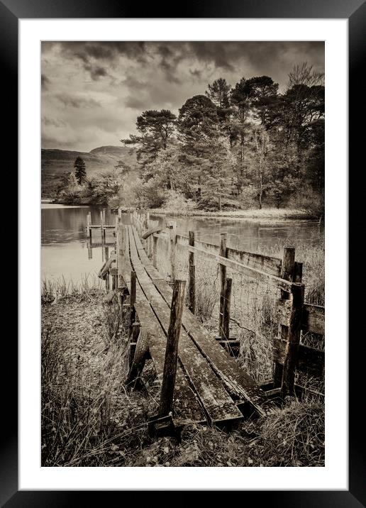 Old worn jetty into Derwent water Framed Mounted Print by Peter Scott