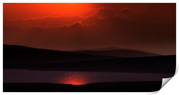 Evening draws closer over the Scottish hills Print by Peter Scott