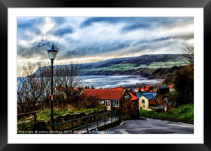 Robin Hood's Bay in Whitby Framed Mounted Print by Antony Atkinson