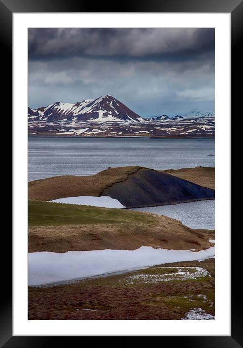 Skútustaðagígar Lake Framed Mounted Print by Ceri Jones