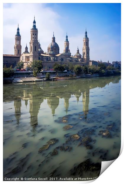Zaragoza and Ebro River Print by Svetlana Sewell