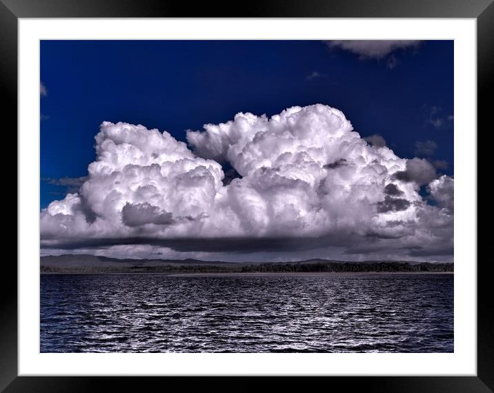 Magnificent Cumulus white cloud in blue sky. Austr Framed Mounted Print by Geoff Childs