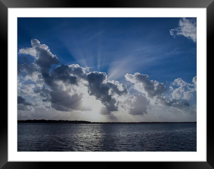 Magnificent Sunbeam Cloudscape. Framed Mounted Print by Geoff Childs