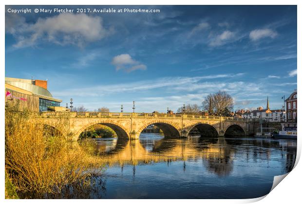 Welsh Bridge, Shrewsbury Print by Mary Fletcher