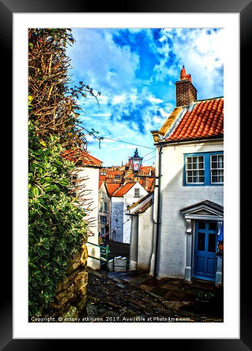 The Streets of Robin Hood's Bay Framed Mounted Print by Antony Atkinson
