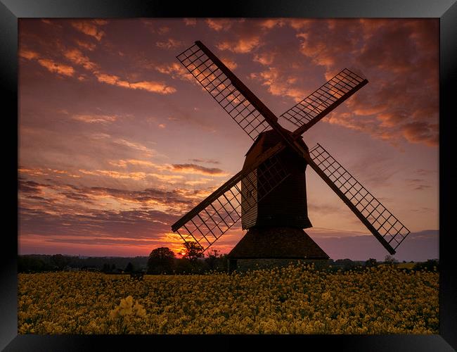 Stevington Windmill at Sunrise Framed Print by Donnie Canning