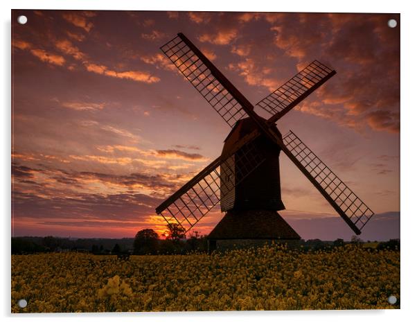 Stevington Windmill at Sunrise Acrylic by Donnie Canning