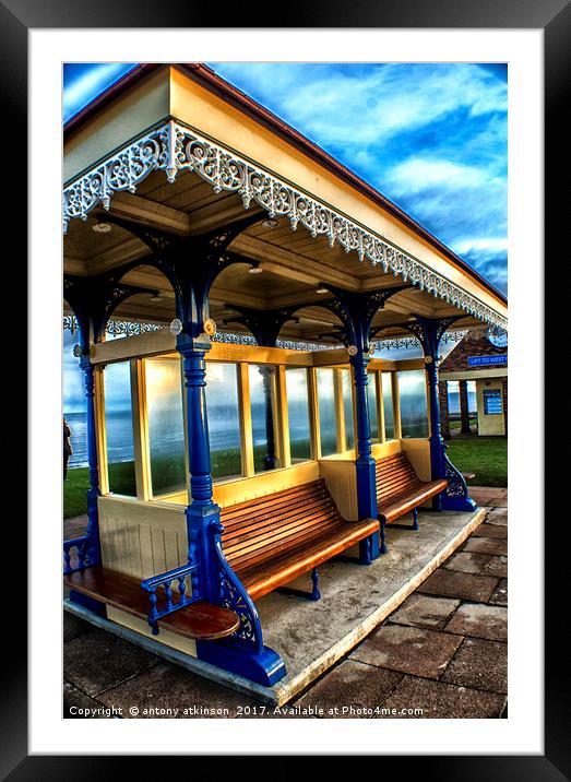 Whitby Bus Shelter Framed Mounted Print by Antony Atkinson