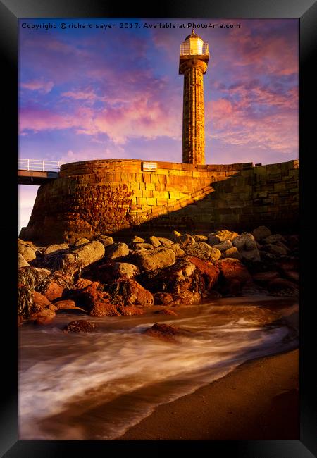 Beacon in Bronze Framed Print by richard sayer