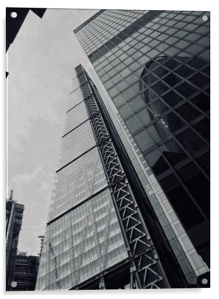 London Skyscrapers Acrylic by Victor Burnside