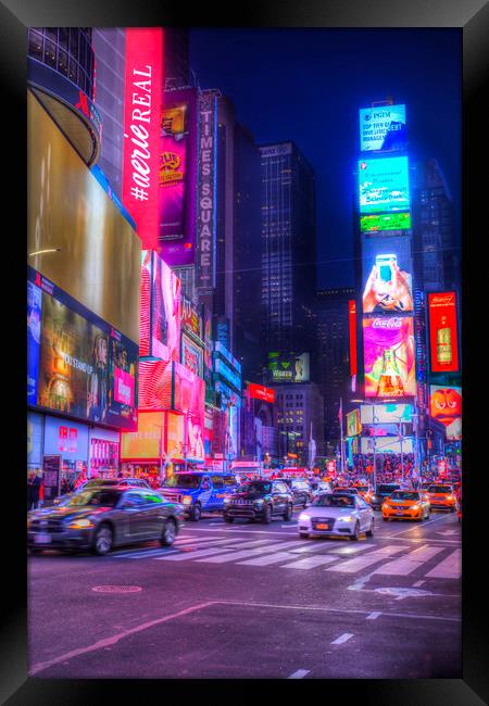 Times Square New York Framed Print by David Pyatt