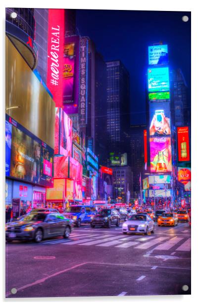 Times Square New York Acrylic by David Pyatt