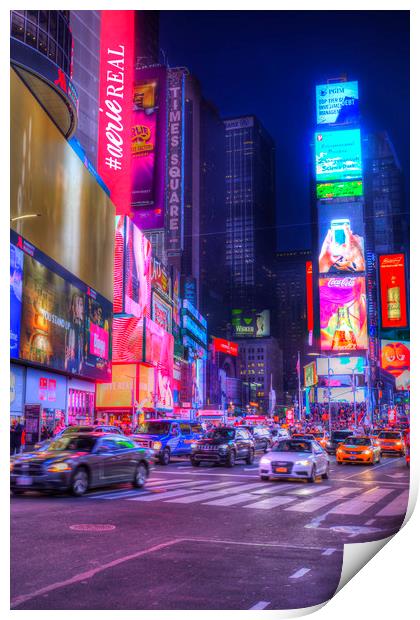 Times Square New York Print by David Pyatt