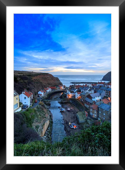 Staithes at Dawn Framed Mounted Print by John Hall