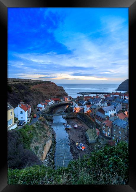 Staithes at Dawn Framed Print by John Hall