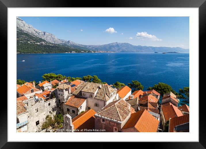 Looking out across the Peljesac channel Framed Mounted Print by Jason Wells