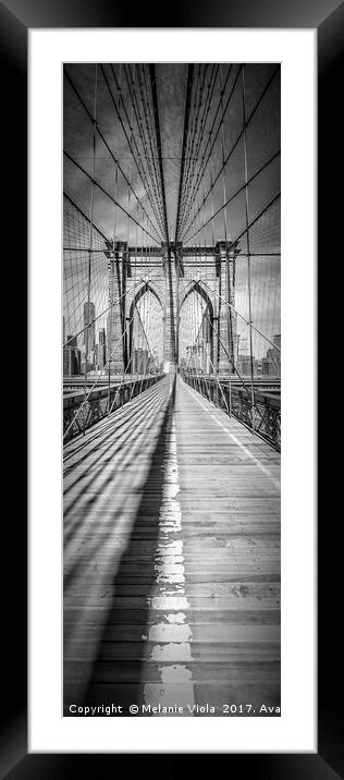 NEW YORK CITY Brooklyn Bridge | upright panorama Framed Mounted Print by Melanie Viola