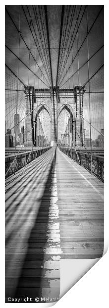 NEW YORK CITY Brooklyn Bridge | upright panorama Print by Melanie Viola