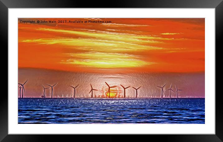 Windmills to the Sun (Digital Art) Framed Mounted Print by John Wain