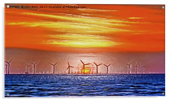 Windmills to the Sun (Digital Art) Acrylic by John Wain