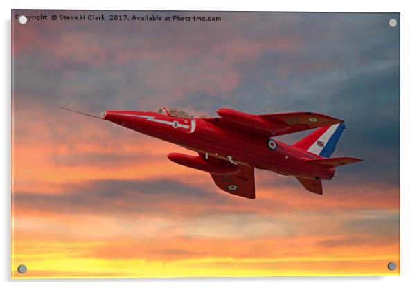 Red Arrows - Folland Gnat XR537 Acrylic by Steve H Clark