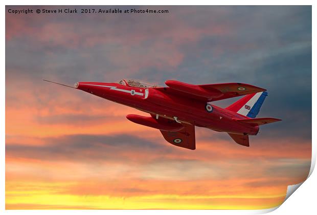 Red Arrows - Folland Gnat XR537 Print by Steve H Clark